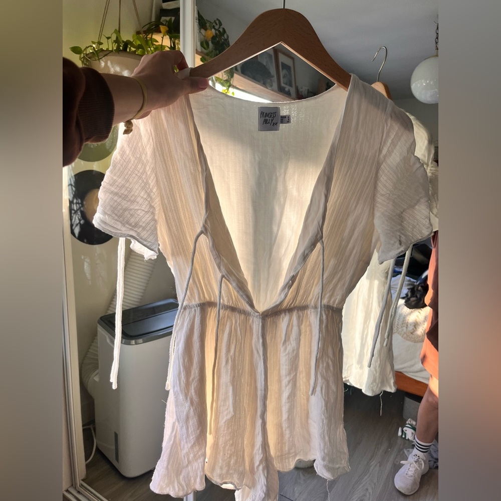 Princess Polly white romper front tie